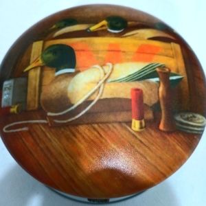 Hinged Porcelain Trinket Box Mallard Duck